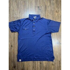 Peter Millar Men's Blue Polo Golf  Shirt 100% Cotton Size XL Pocket Polo Shirt
